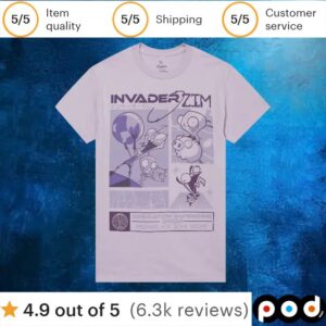 Invader Zim Purple Grid T Shirt