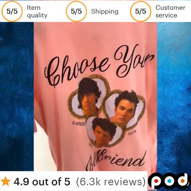 Jonas Brothers Choose Your Boyfriend T Shirt Jonas Brothers Choose Your Boyfriend T Shirt