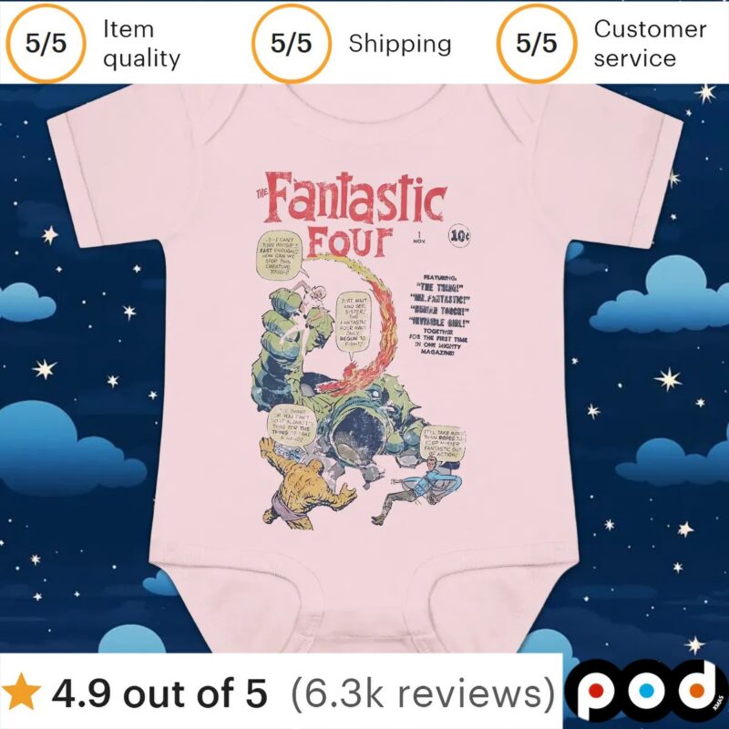 Marvel The Fantastic Four Comic Book Cover T Shirt