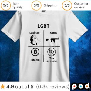 LGBT Latinas Guns Bitcoin Tax Evasion T Shirt