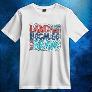 Land of the free because of the brave dalmatian dots t shirt