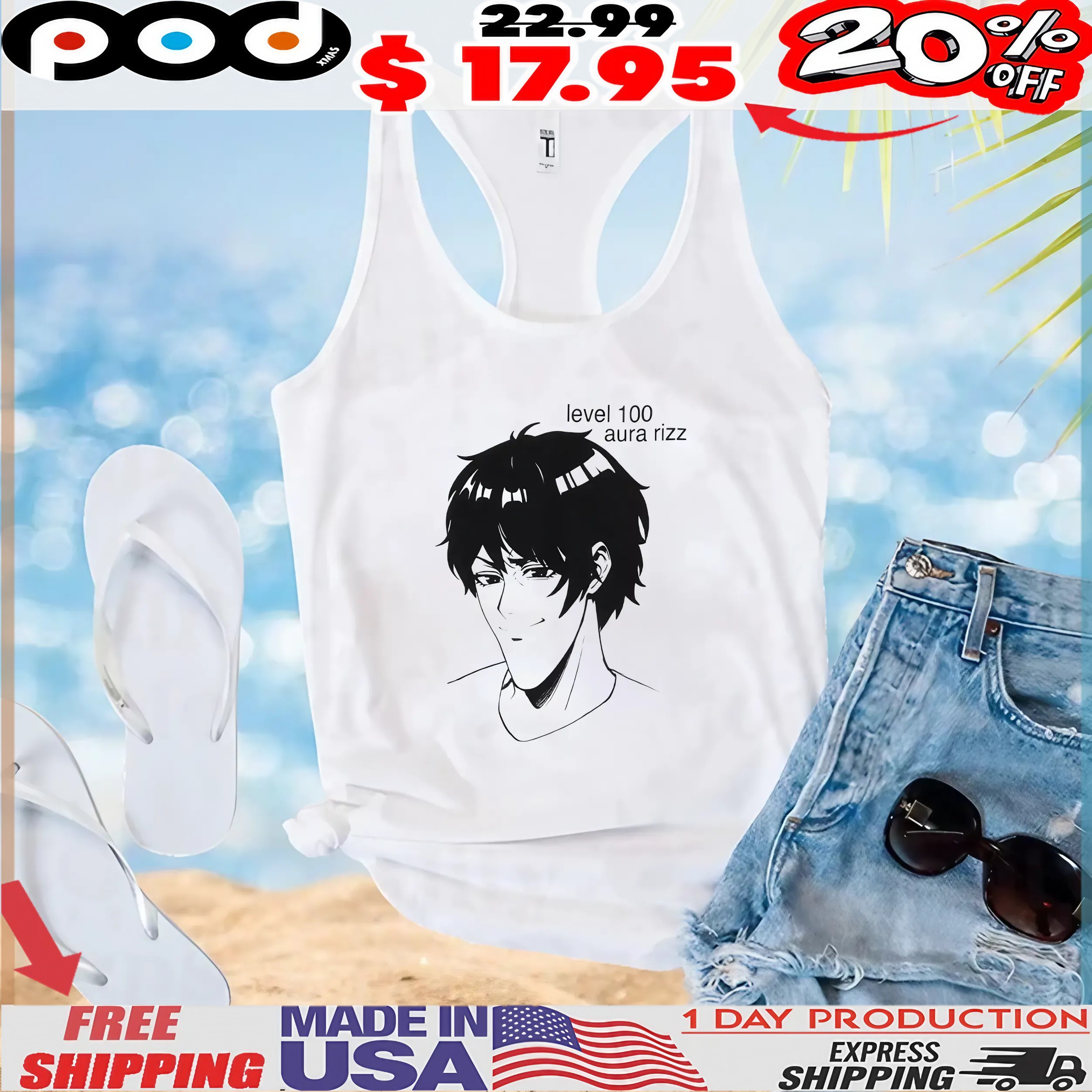 Level 100 Aura Rizz Comic T Shirt