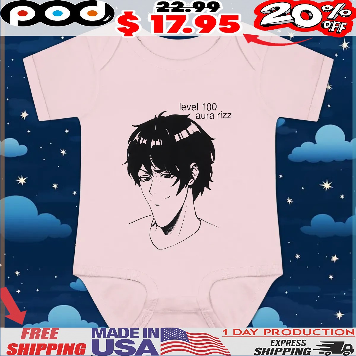 Level 100 Aura Rizz Comic T Shirt
