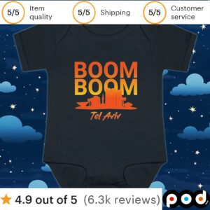 Lukas Gage wearing Boom Boom Tel Aviv t shirt