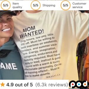 MOM WANTED long hour T Shirt