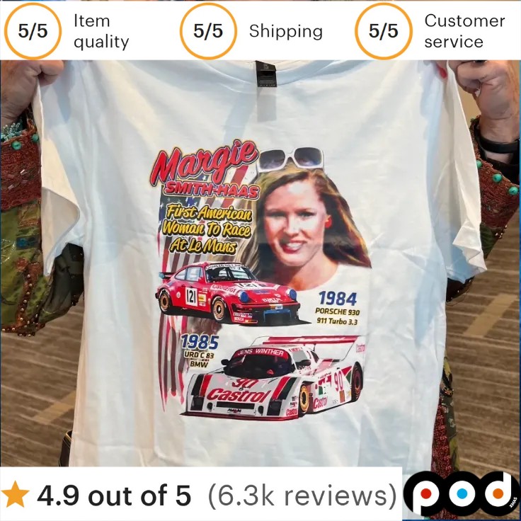 Margie Smith Haas First American Woman To Race At Le Mans T Shirt