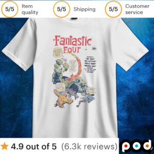 Marvel The Fantastic Four Comic Book Cover T Shirt