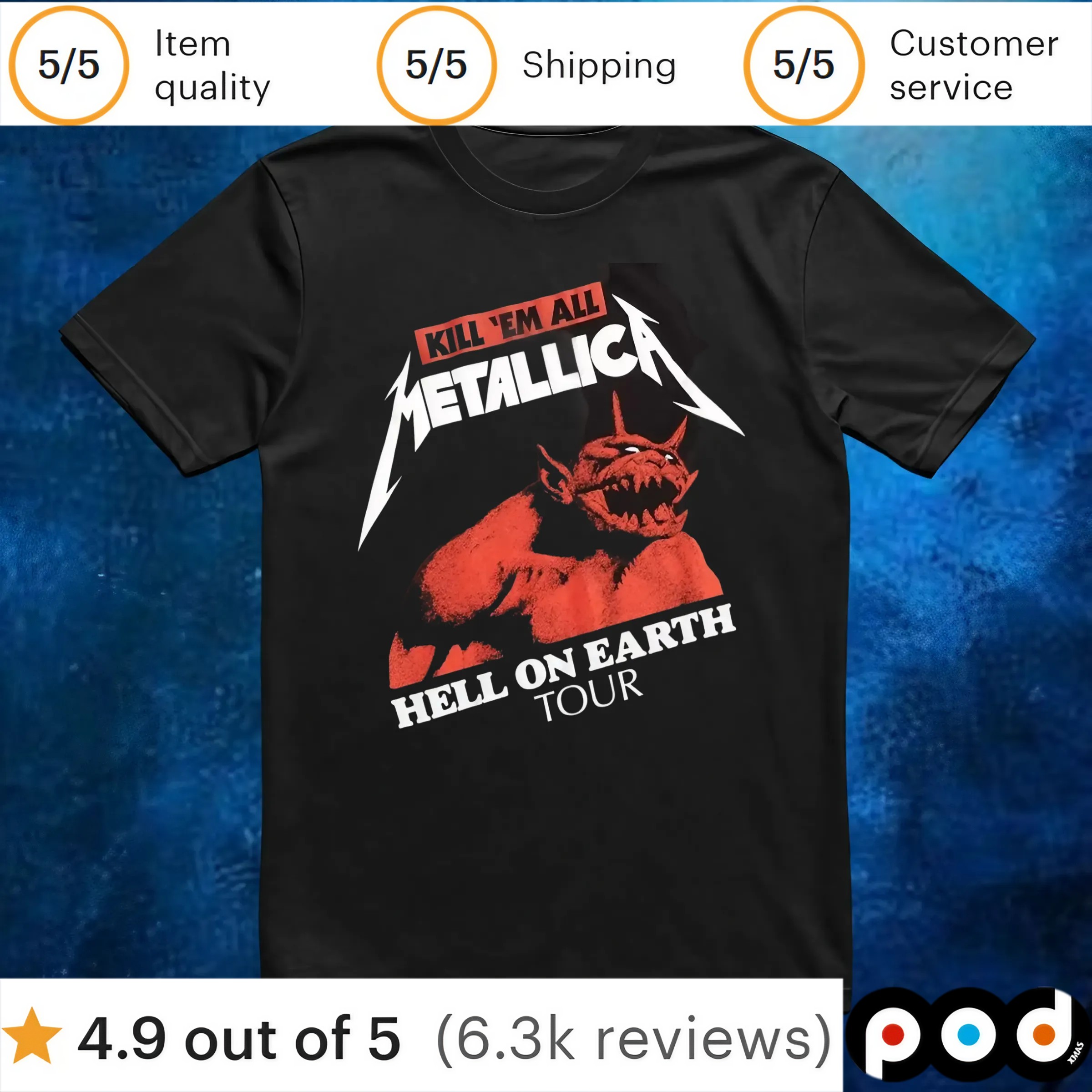 Metallica Kill 'Em All Hell On Earth Tour T Shirt Metallica Kill 'Em All Hell On Earth Tour T Shirt
