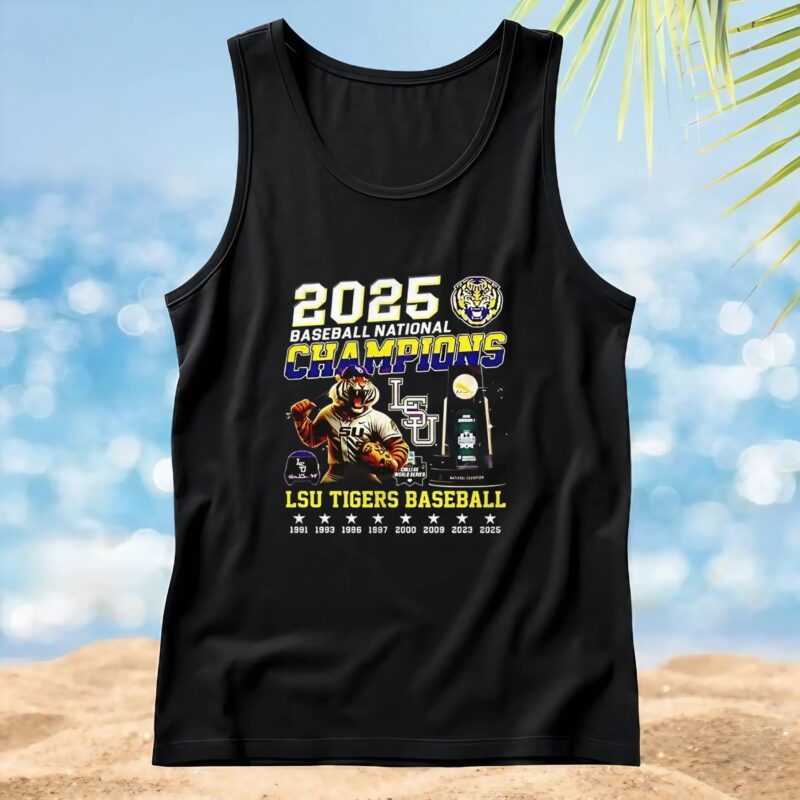 Lsu Tigers Baseball 8x National Champions 2025 Mascot T Shirt