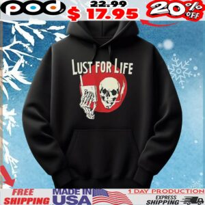 Nicholas Wearing Skull Lust For Life T Shirt