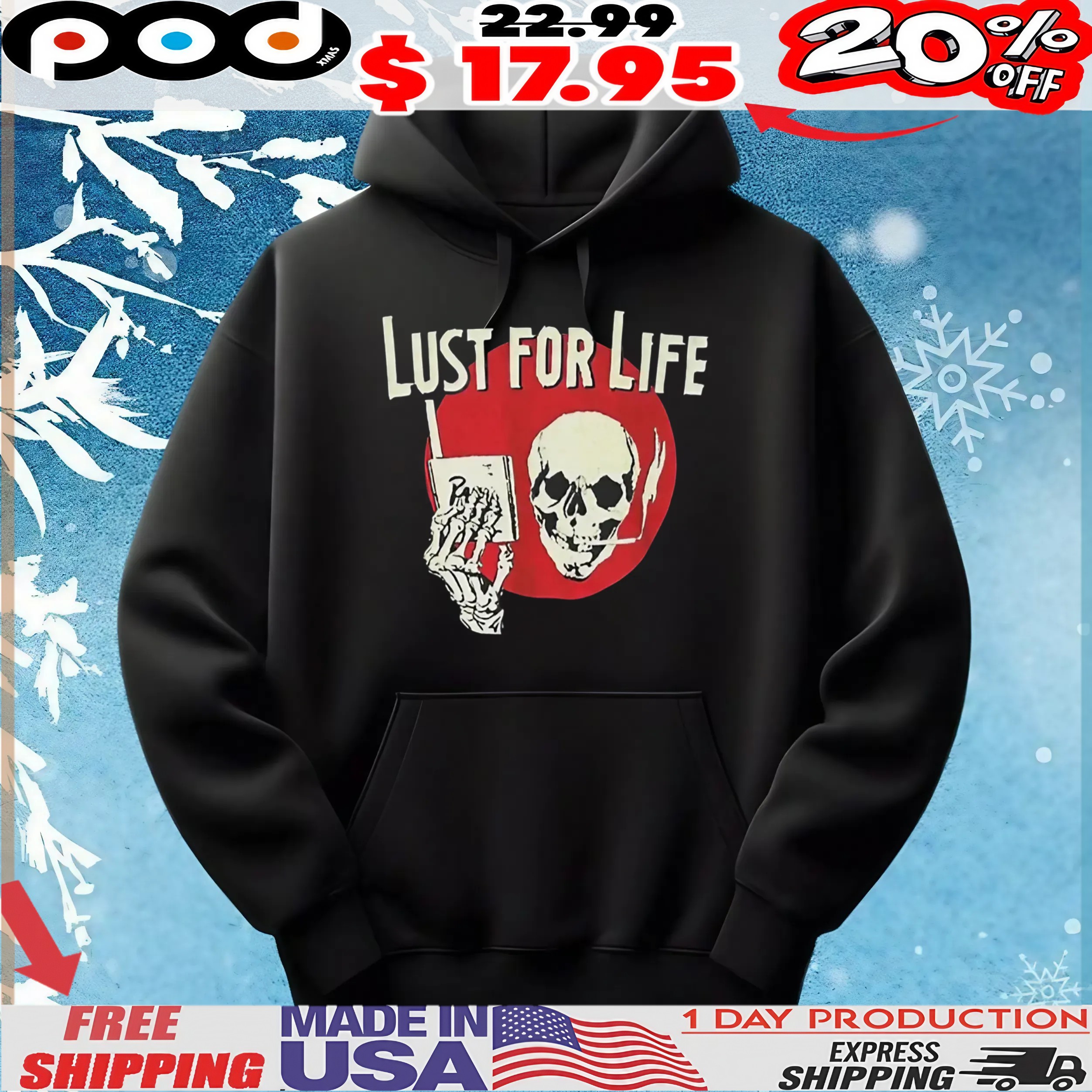 Nicholas Wearing Skull Lust For Life T Shirt