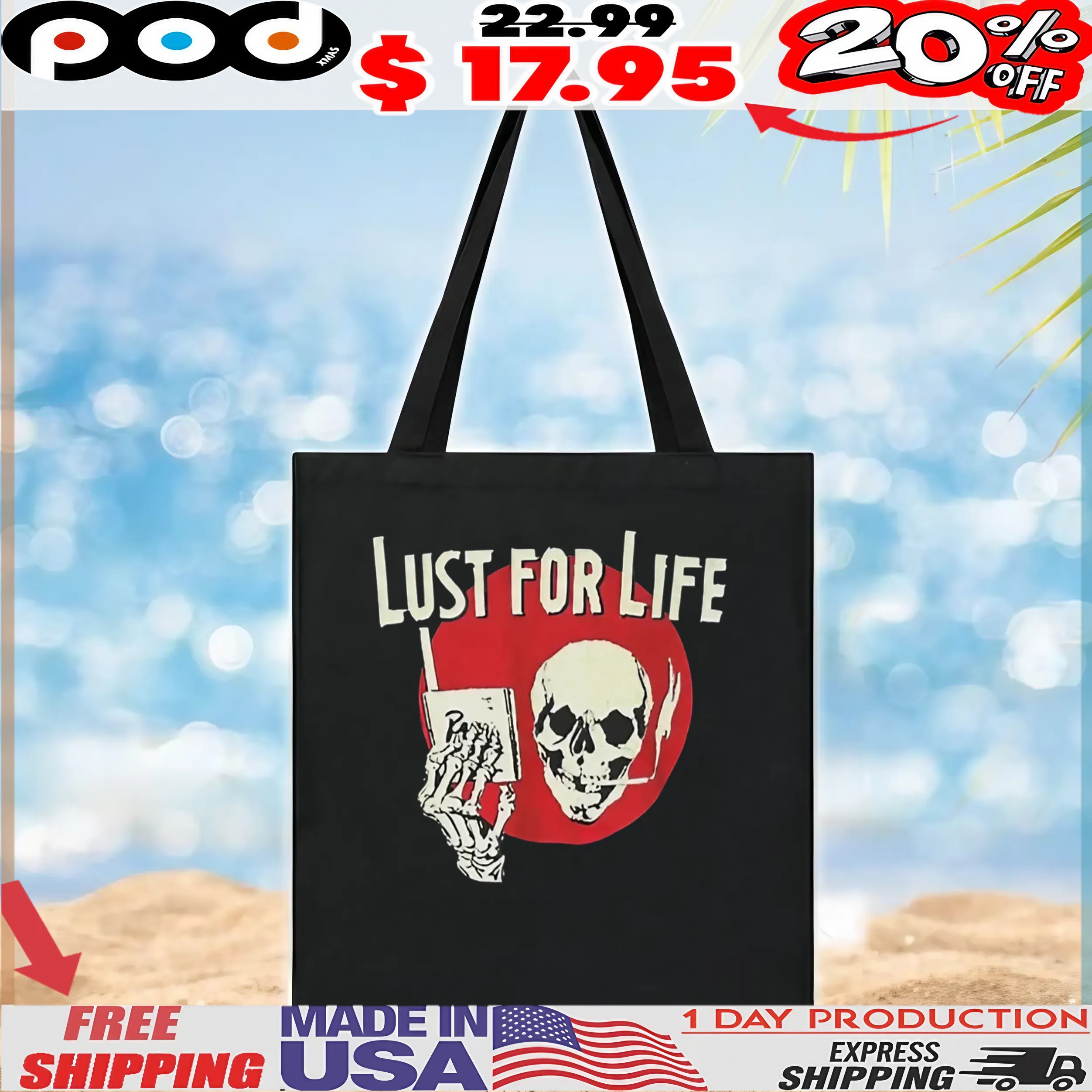 Nicholas Wearing Skull Lust For Life T Shirt