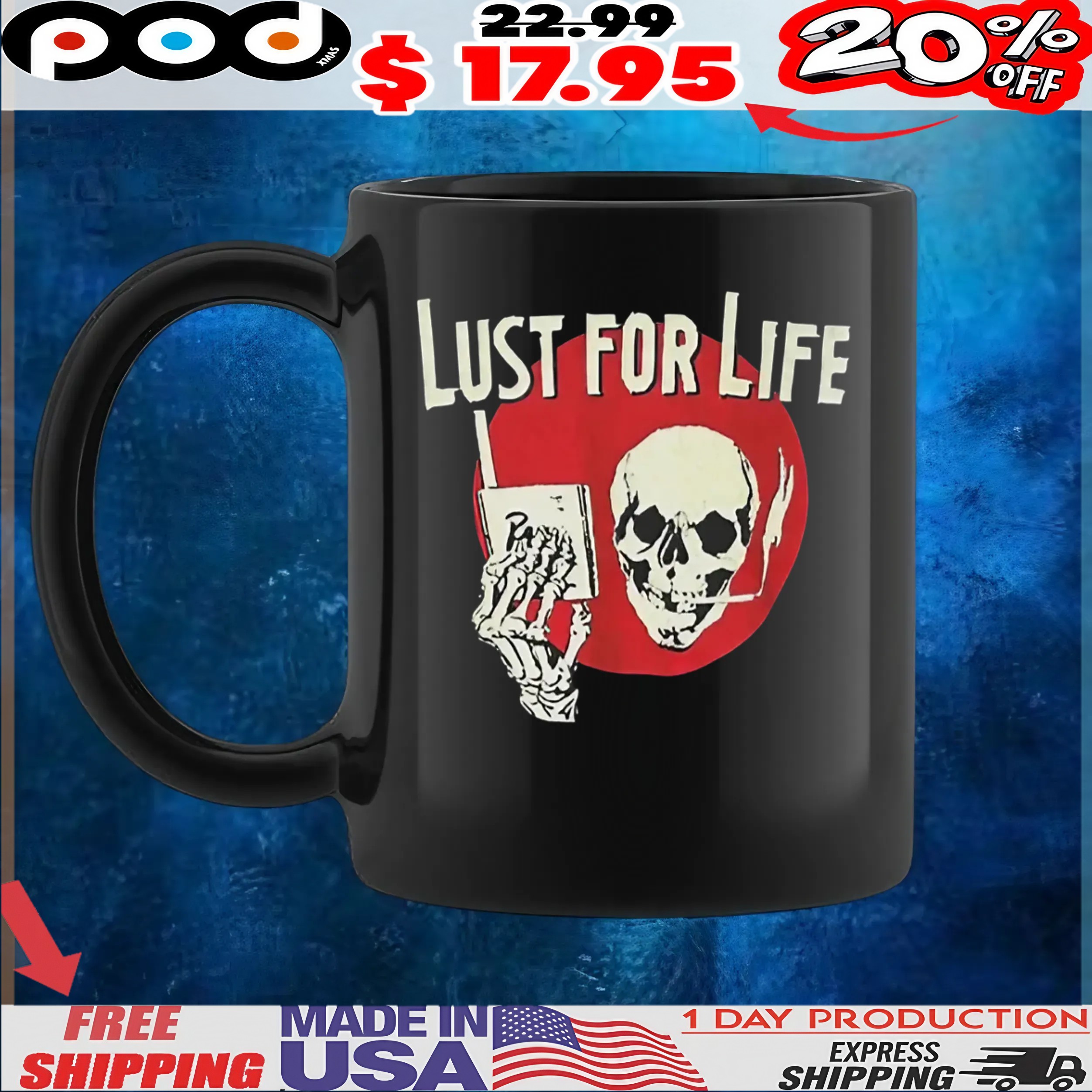 Nicholas Wearing Skull Lust For Life T Shirt