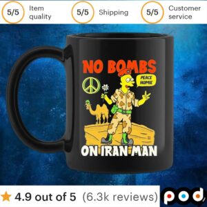 No Bombs On Iran Man Peace Homie Shirt