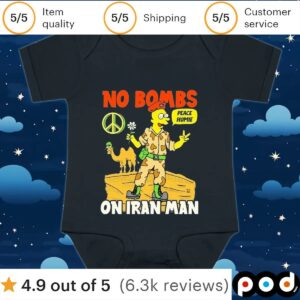 No Bombs On Iran Man Peace Homie Shirt
