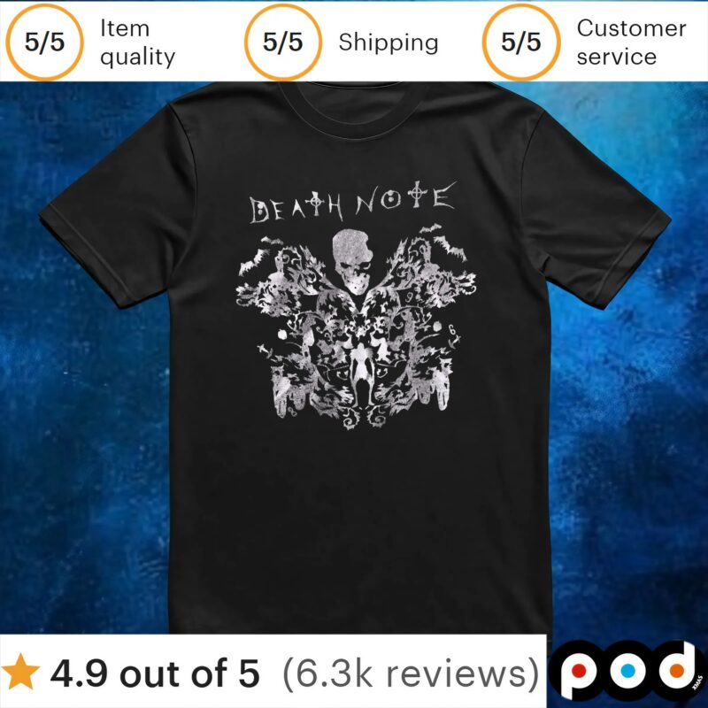 Death Note Silver Foil Filigree T Shirt