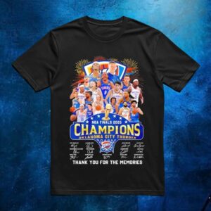 Oklahoma City Thunder NBA Finals 2025 Champion thank you for the memories signatures shirt
