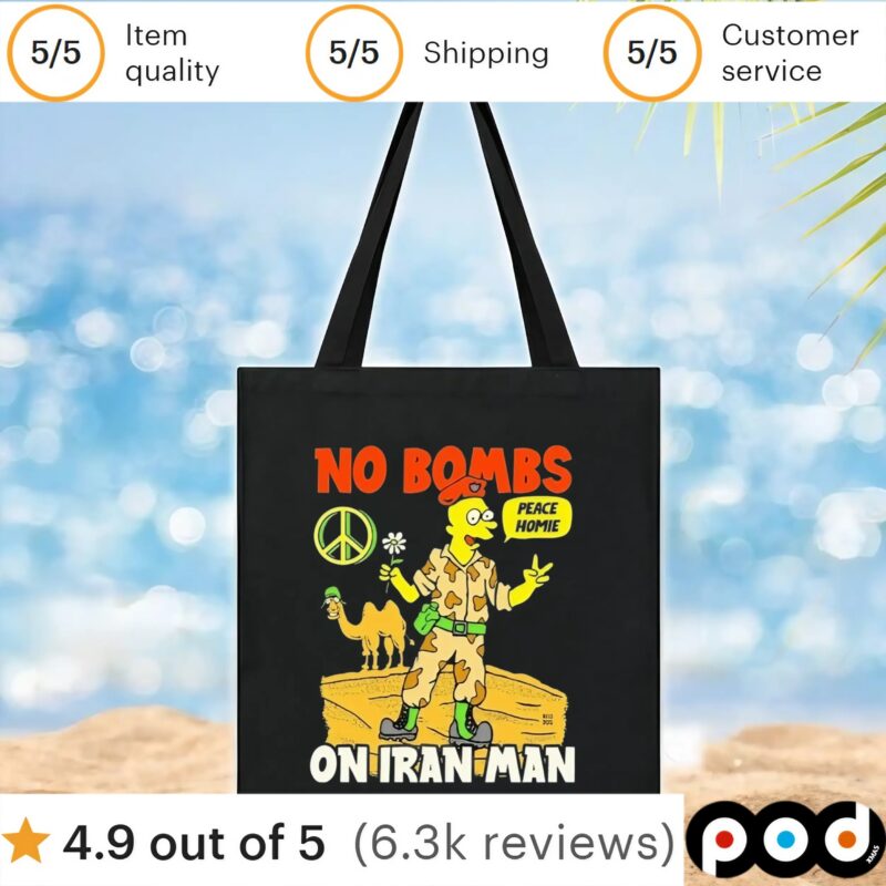 No Bombs On Iran Man Peace Homie Shirt