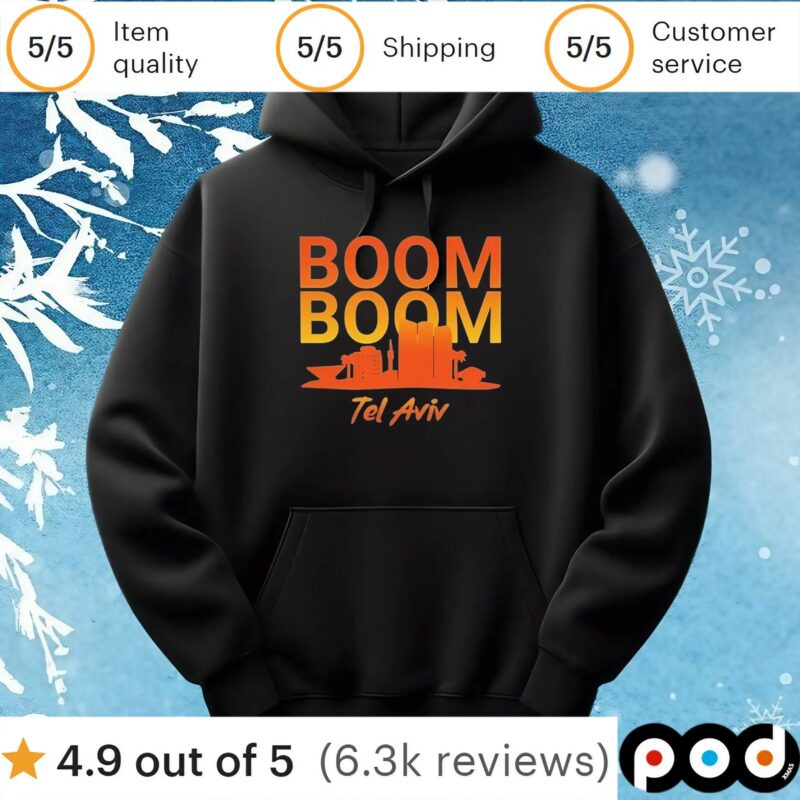 Lukas Gage wearing Boom Boom Tel Aviv t shirt