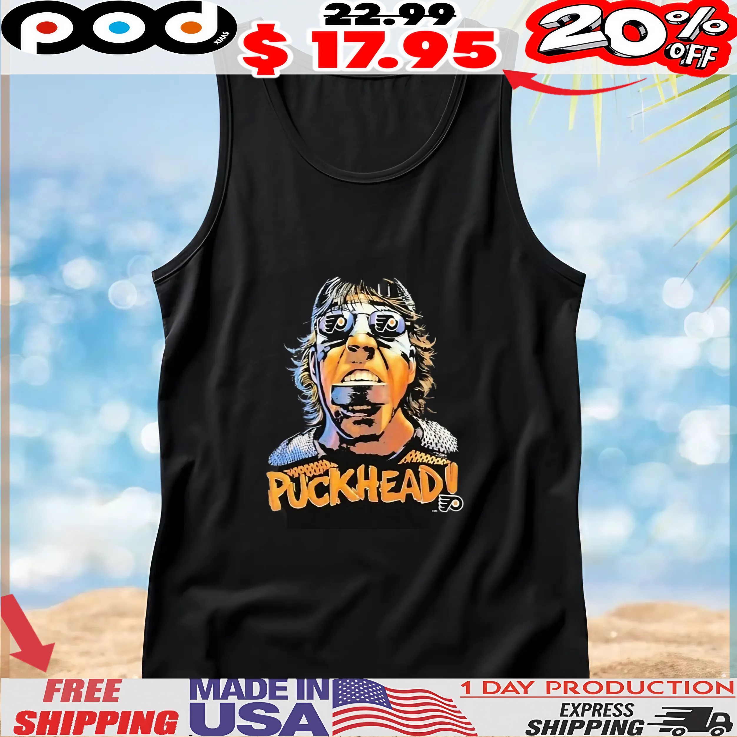 Philadelphia Flyers Puckhead Nhl 90’s T Shirt Philadelphia Flyers Puckhead Nhl 90’s T Shirt