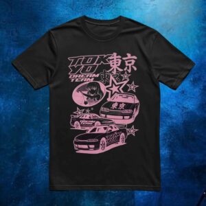 Pink Car Star Tokyo Dream Team College T Shirt