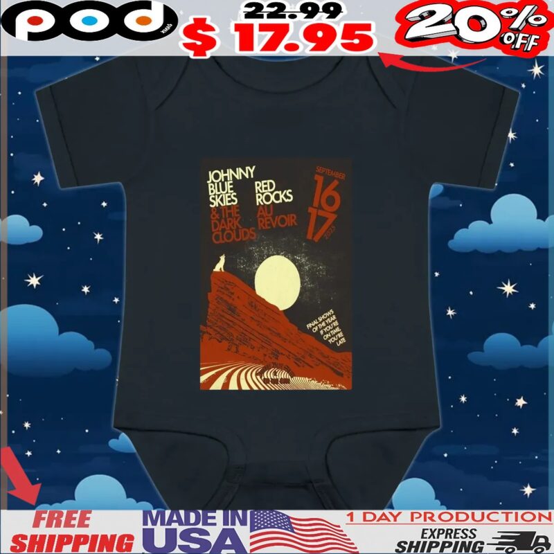 Johnny Blue Skies Sept 16 17 2025 Red Rocks Morrison CO Poster T Shirt Johnny Blue Skies Sept 16 17 2025 Red Rocks Morrison CO Poster T Shirt