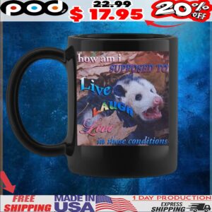Possum How Am I Supposed To Live Laugh Love In These Conditions Meme T Shirt