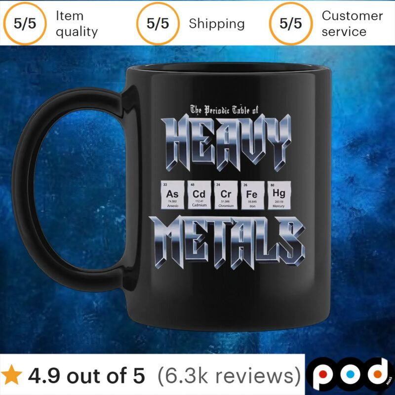 Heavy Metals Periodic Table T Shirt
