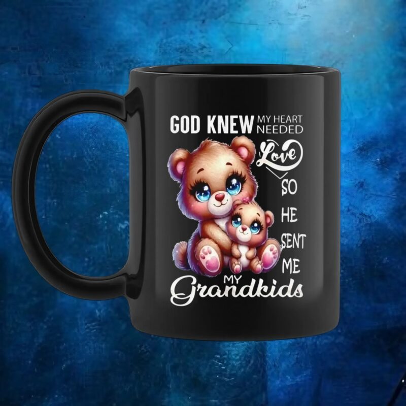 Bear god knew my heart needed love my grandkids t shirt