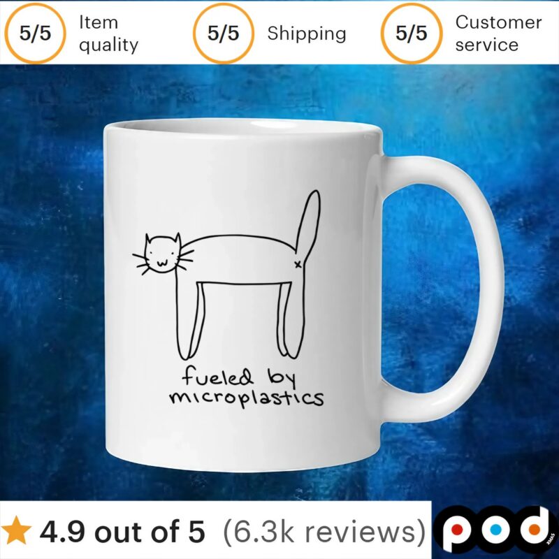 Fueled by microplastics cat t shirt