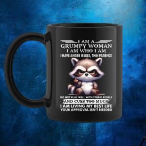 Raccoon I am a grumpy woman I am who I am t shirt