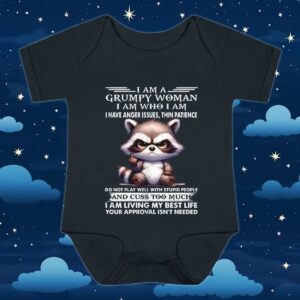 Raccoon fuck i am a grumpy woman i am who i am t shirt