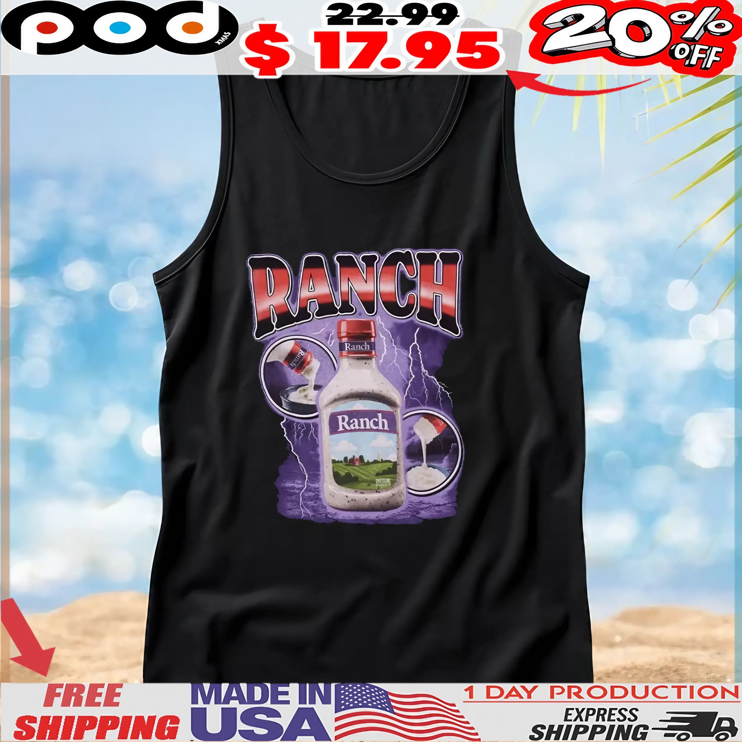 Ranch Dressing Bottle Bootleg Style T Shirt