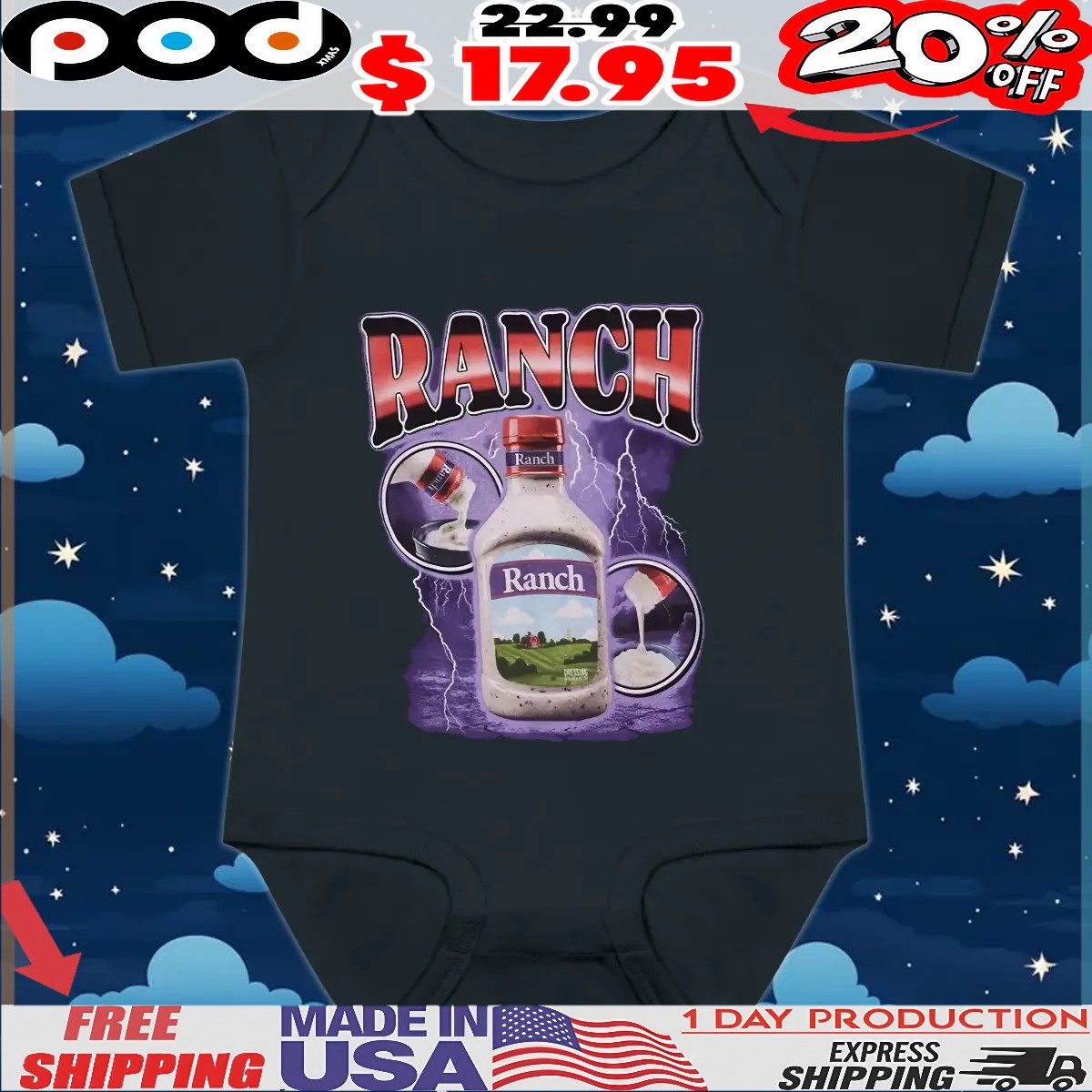 Ranch Dressing Bottle Bootleg Style T Shirt