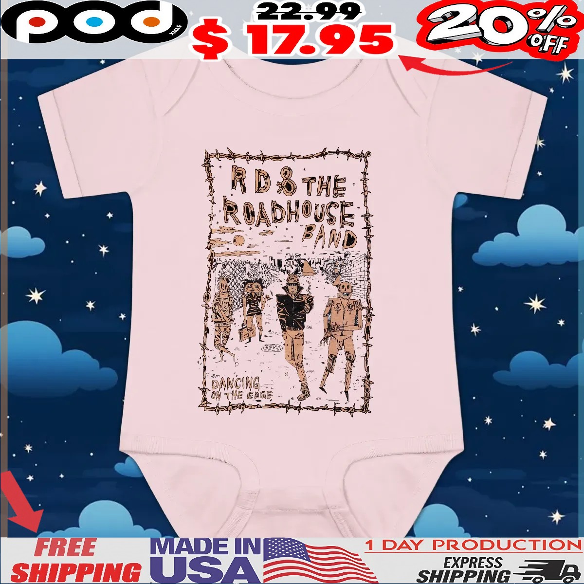 Ryan Davis And The Roadhouse Band Dancing On The Edge 'dote' Tour T Shirt