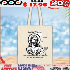 Say His Name Jesus Christ No-one Comes To The Father Except Through Me Father Son Spirit Inside You T Shirt
