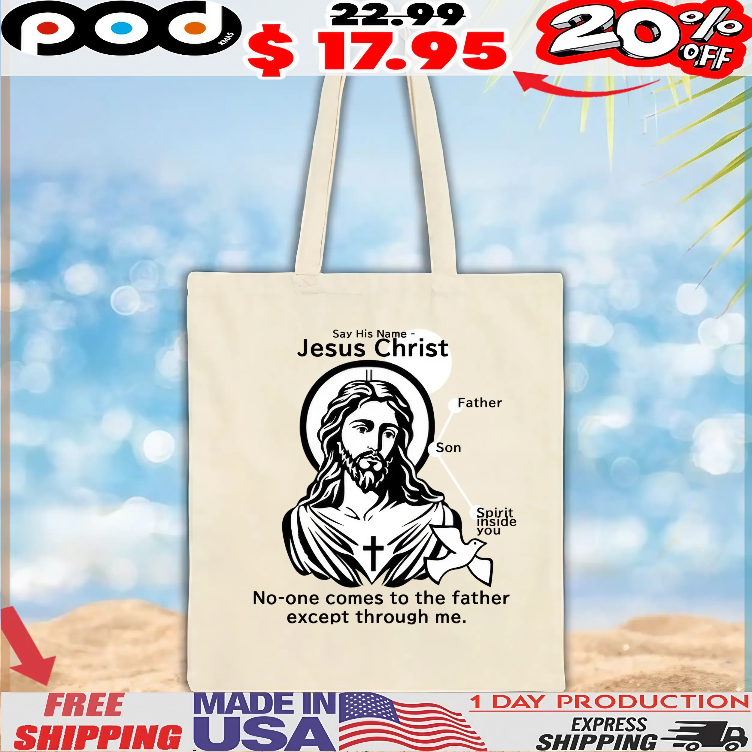 Say His Name Jesus Christ No-one Comes To The Father Except Through Me Father Son Spirit Inside You T Shirt