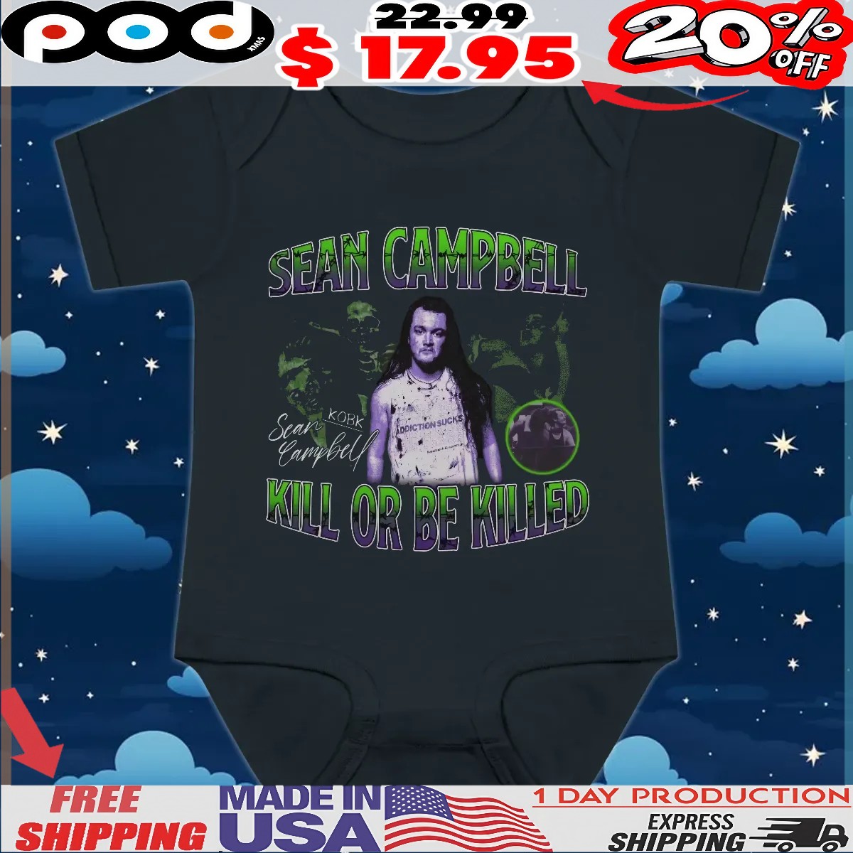 Sean Campbell Kill Or Be Killed Kobk Sean Campbell T Shirt