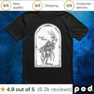 Skeleton bunny Inner Peace t shirt
