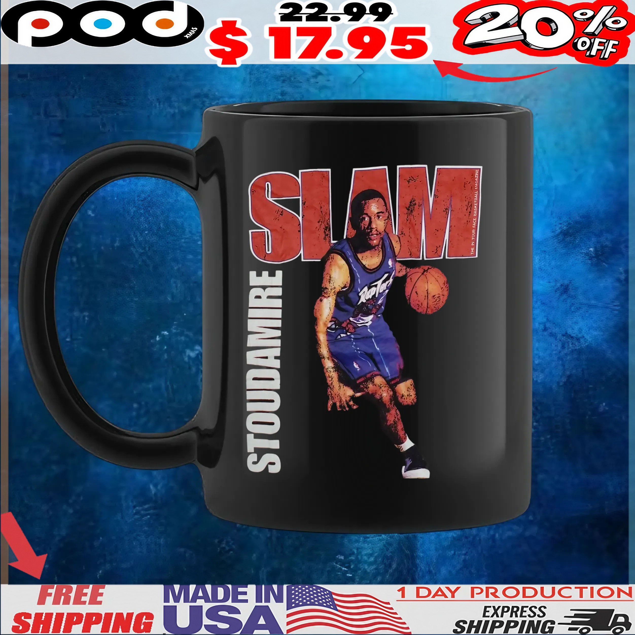 Slam Toronto Raptors Damon Stoudamire vintage t shirt