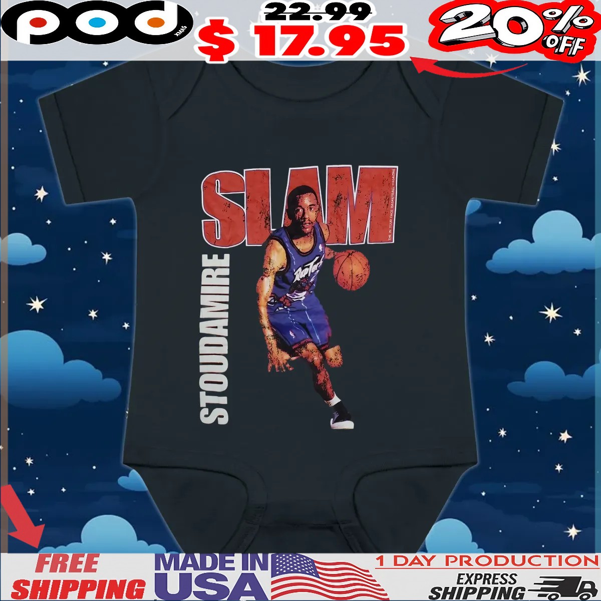 Slam Toronto Raptors Damon Stoudamire vintage t shirt