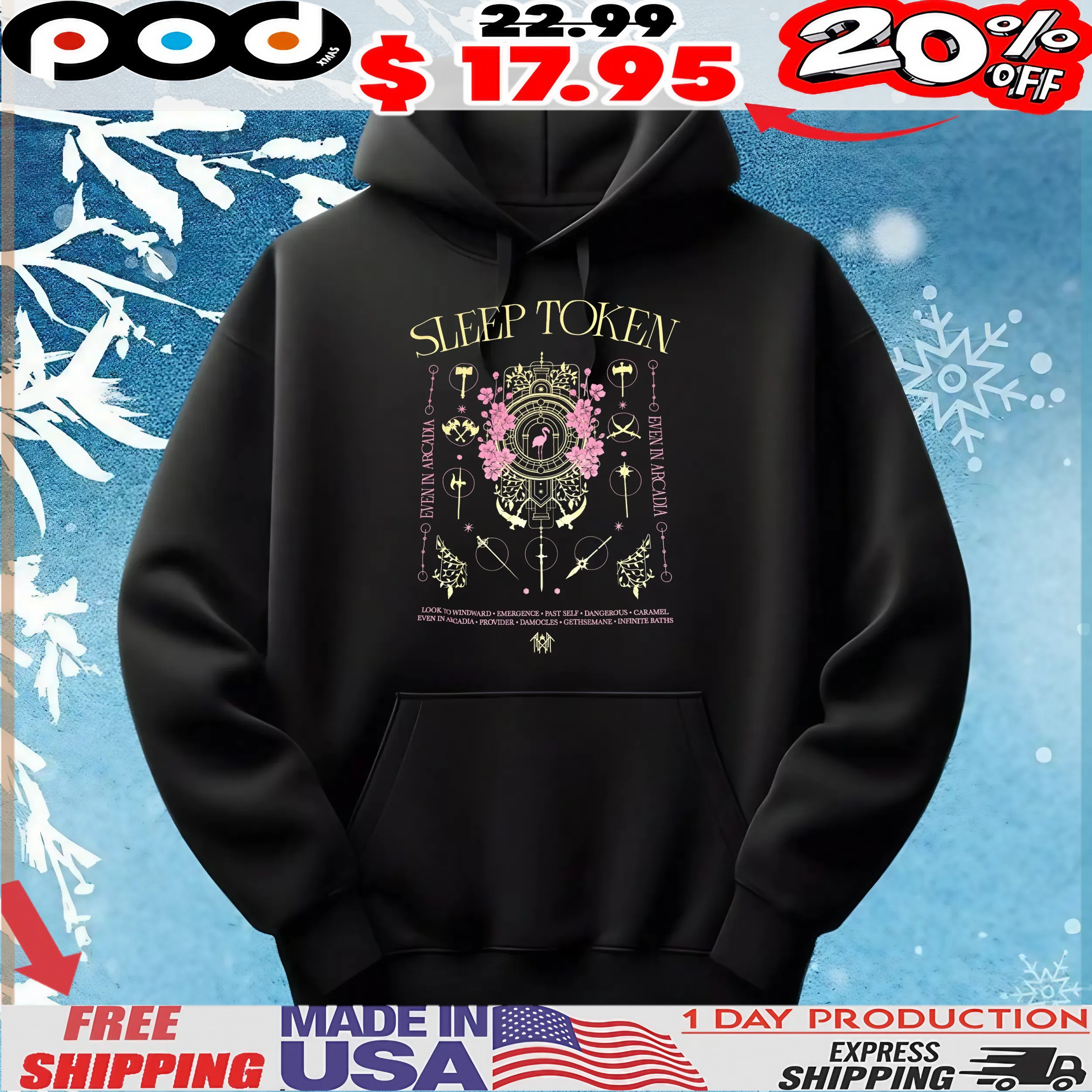 Sleep Token Even In Arcadia Look To Windward Emergence Past Self Dangerous Caramel Even In Arcadia Provider Damocles Gethsemane Infinite Baths Vintage T Shirt