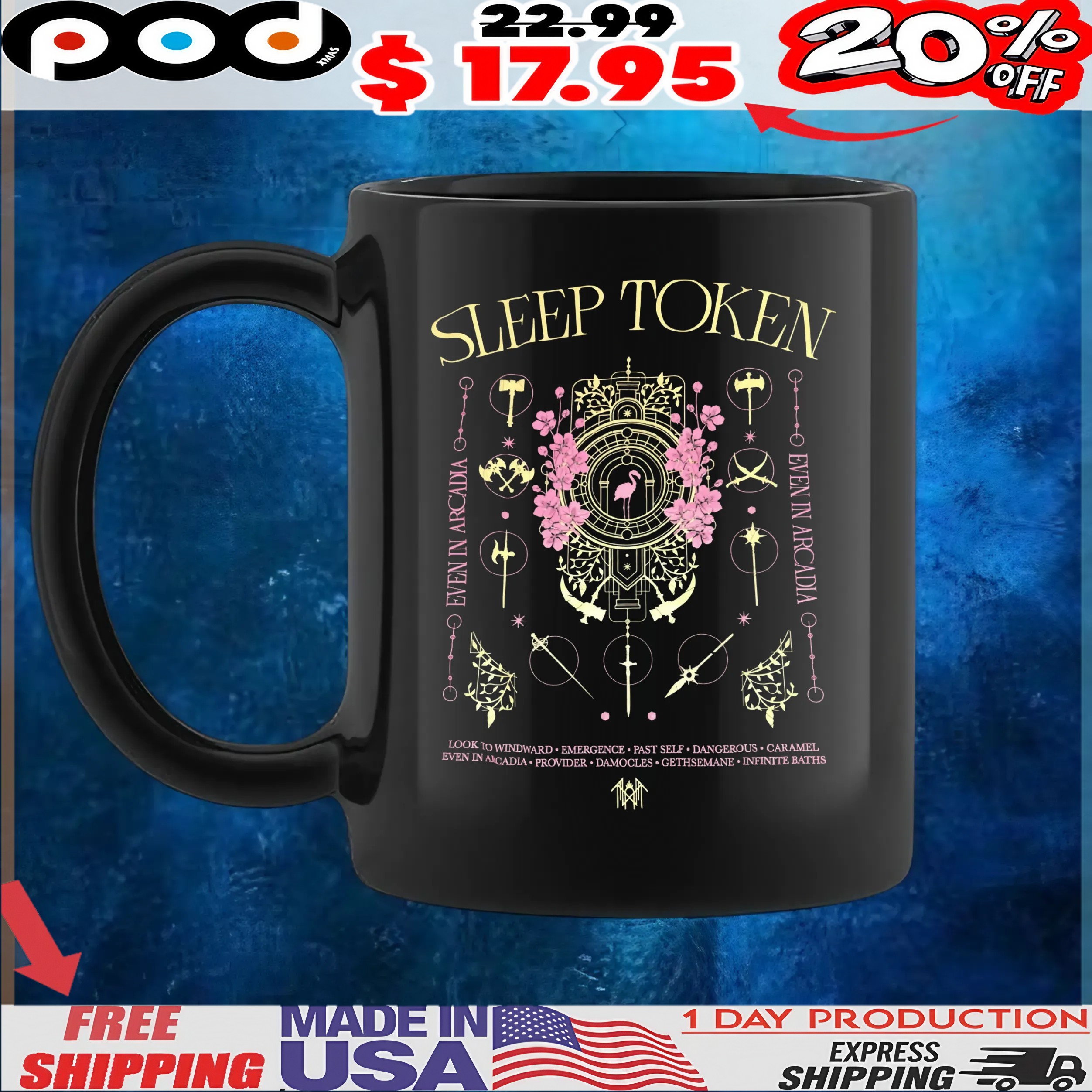 Sleep Token Even In Arcadia Look To Windward Emergence Past Self Dangerous Caramel Even In Arcadia Provider Damocles Gethsemane Infinite Baths Vintage T Shirt