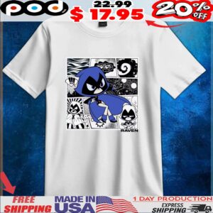 Teen Titans Go! Raven Comic Super Hero Collage T Shirt