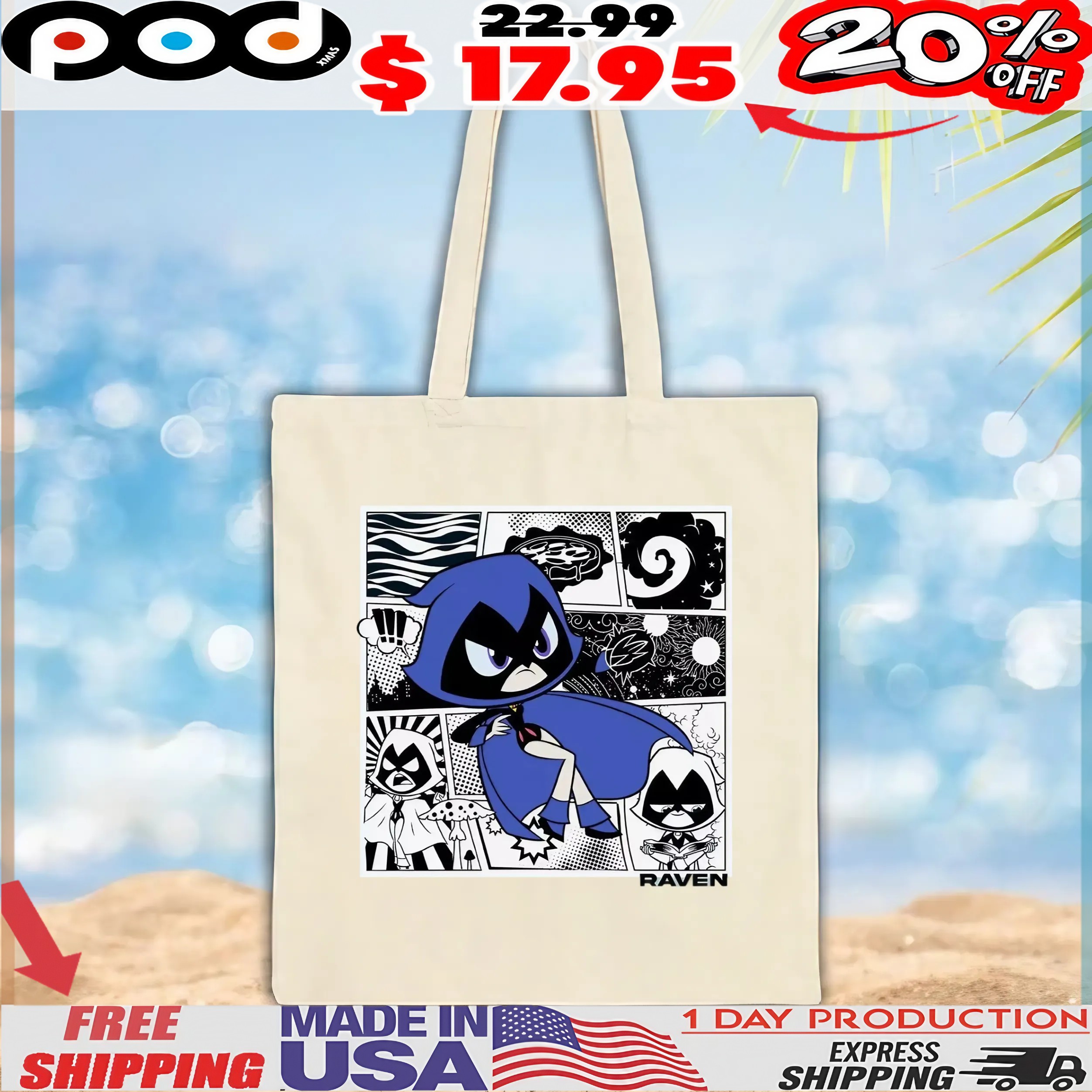 Teen Titans Go! Raven Comic Super Hero Collage T Shirt