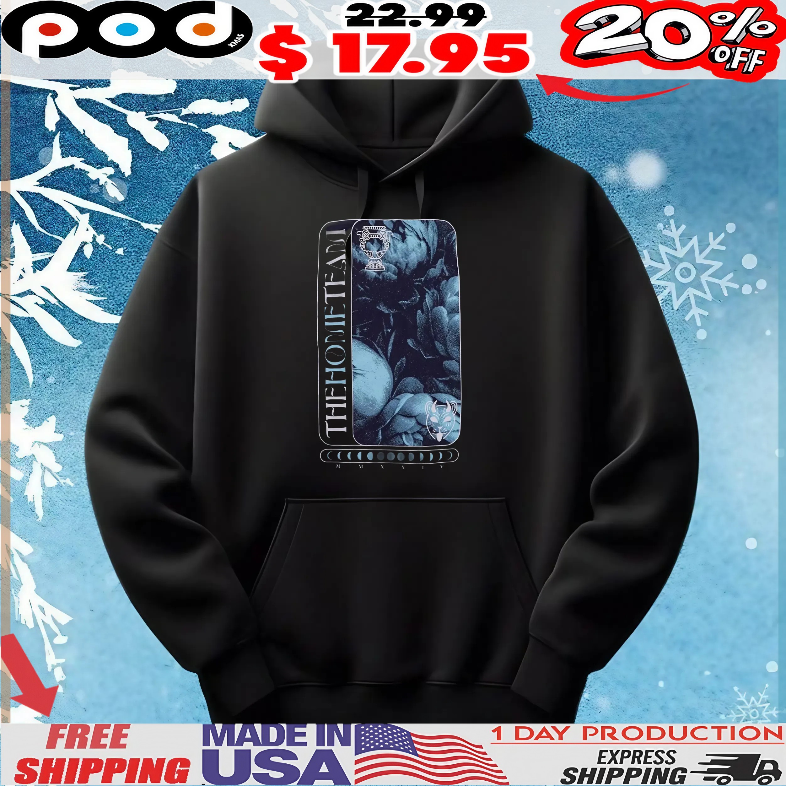 The Home Team Flowers AND Moon Phases Vintage T Shirt