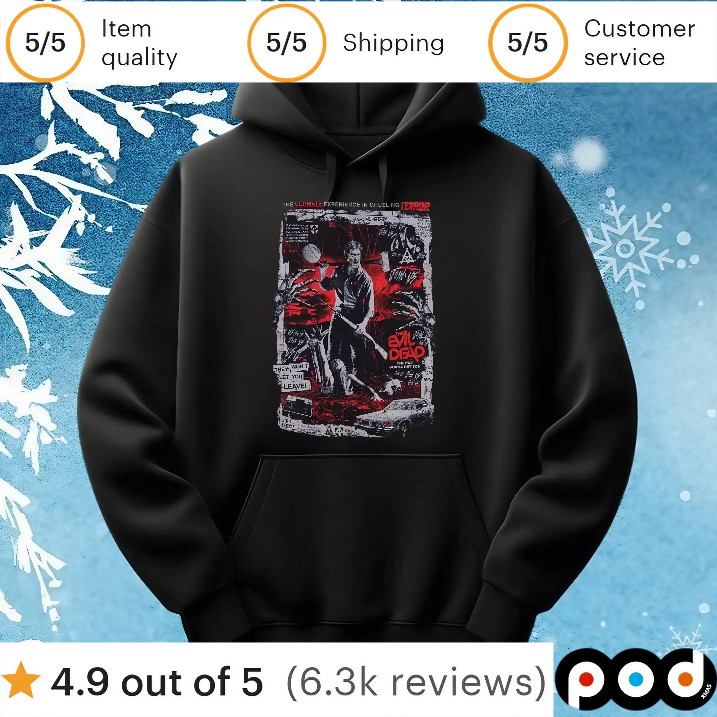 The Ultimate Experience In Grueling Terror Fright Rags Evil Dead Poster T Shirt