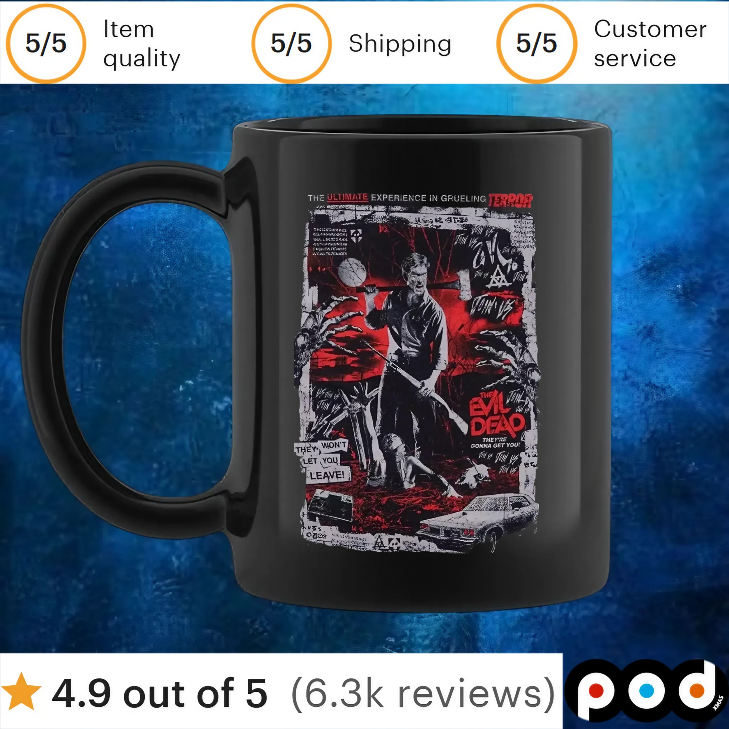 The Ultimate Experience In Grueling Terror Fright Rags Evil Dead Poster T Shirt