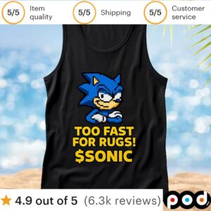 Too Fast For Rugs Sonic The Hedgehog T Shirt