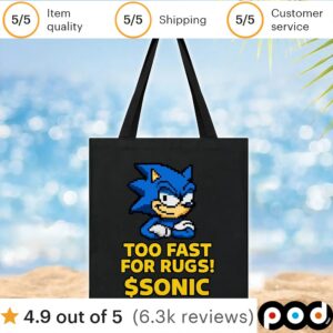Too Fast For Rugs Sonic The Hedgehog T Shirt